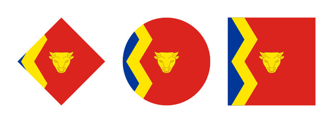 Birmingham flag icon set, isolated on white background
