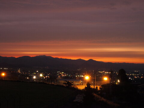 校舎から見た夕焼け　Sunset seen from the school building