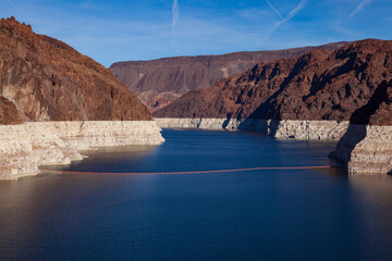 Hoover Dam reservoir at record low water levels, raising concerns about hydroelectric power