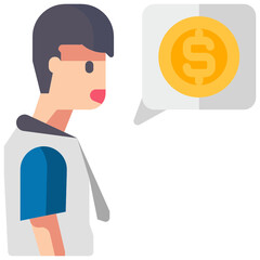money talk flat icon