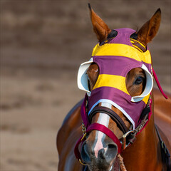 A close up of a horse