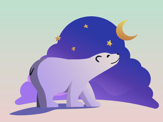 polar bear in the night