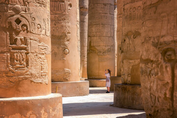 Great Hypostyle Hall at the Temples of Karnak (ancient Thebes). Luxor, Egypt