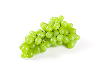 fresh ripe green grape isolated on white background.