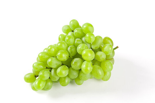 fresh ripe green grape isolated on white background.