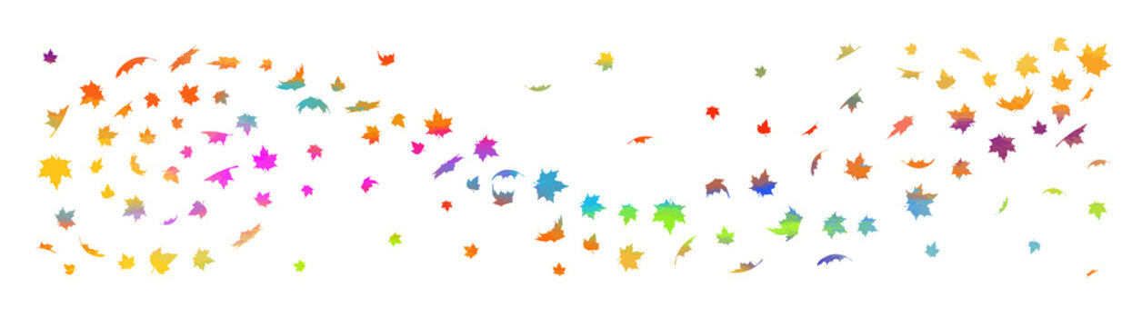 Abstraction of autumn multicolored leaves. Background from autumn leaves. Mixed media. Vector illustration