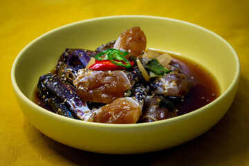 Korean food Raw crabs marinated in soy sauce which is called Ganjang-gejang