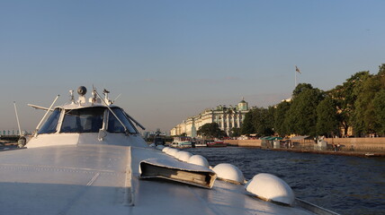 Fototapeta na wymiar Petersburg views whilst travveling on boat