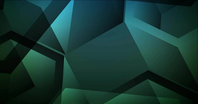 4K looping dark green footage in polygonal style. Quality abstract video with rectangular structure. Flicker for designers. 4096 x 2160, 30 fps.