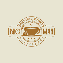vintage retro rustic coffee shop emblem label badge stamp logo with coffee beans