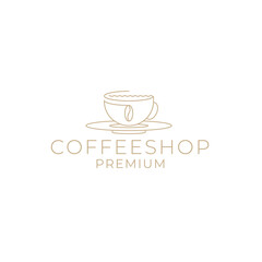 coffee shop logo with coffee beans