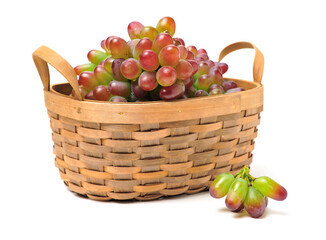 red grape on white background 