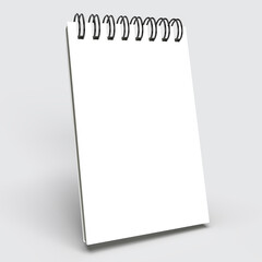 Wire-bound notepad over white - 443230717