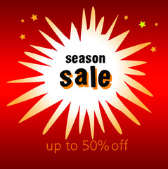 seasonal sales banner on red background