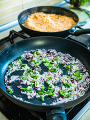 Risotto cooking in pan
