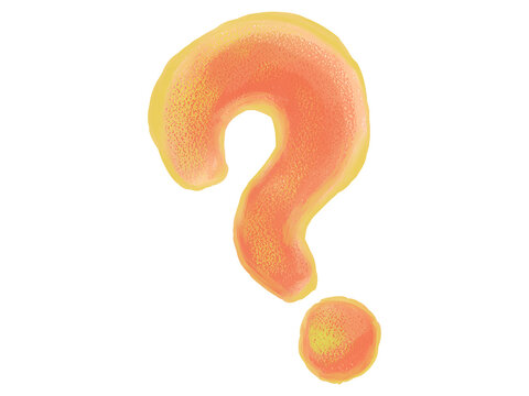 recommend clip art: Oil pastel painting - orange question mark
                    