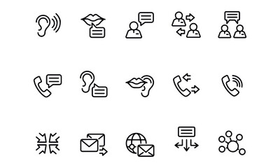  Communication icon set vector design 