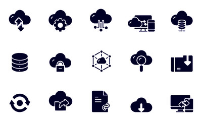 Cloud Hosting Related Vector Icons
