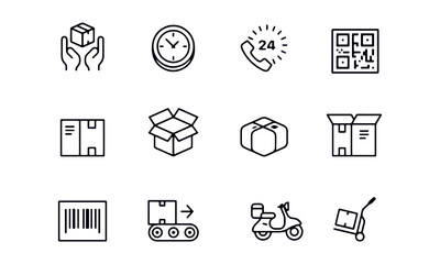  Delivery Line Icons vector design 