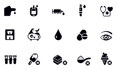 Diabetes icon set vector design 
