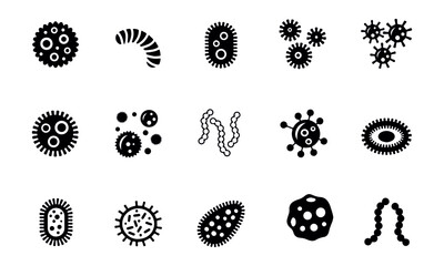 Microbe icon set vector design 