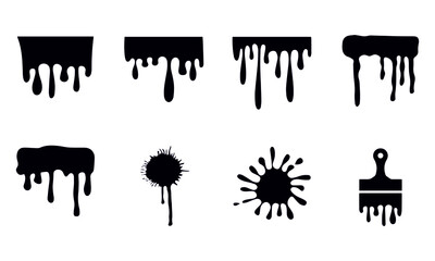 Paint splatter icon set vector design 