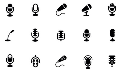 microphone icon set vector design 