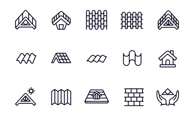  Roof icon set vector design 