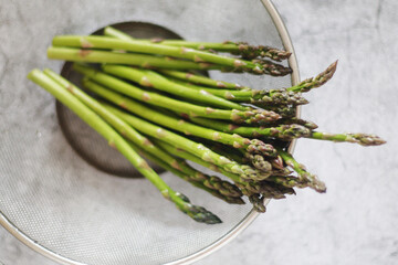 A bunch of asparagus sprouts