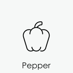Pepper vector icon. Editable stroke. Symbol in Line Art Style for Design, Presentation, Website or Apps Elements, Logo. Pixel vector graphics - Vector