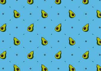 Avocado Background Pattern | Vector Illustration