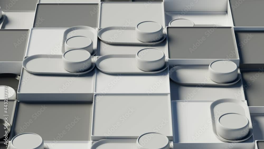Poster 3d abstract background with repetitive pattern shapes. monochrome gamma. two colored.