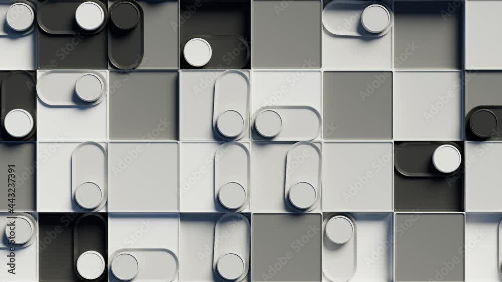 Poster 3d abstract background with repetitive pattern shapes. monochrome gamma. two colored.