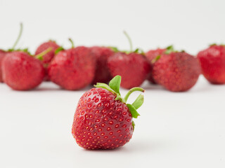 Fresh strawberry isolated on white background with clipping path