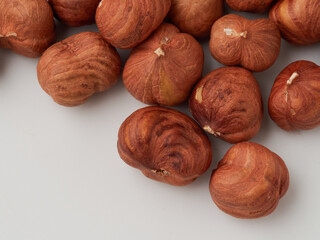 The natural background is made of different types of nuts. super food.