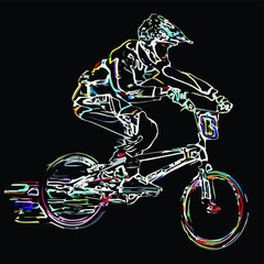 bmx rider apron design vector illustration for use in design and print poster canvas