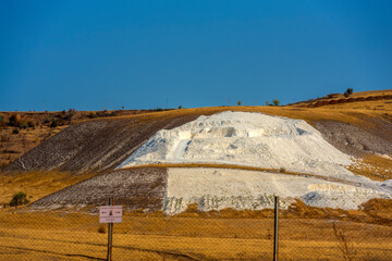 Excavations in chalky quarry, Voronezh Region, Russia