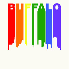 buffalo new york rainbow lgbt gay pride throw   poster design vector illustration for use in design and print poster canvas