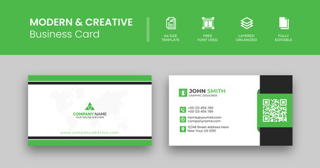 Modern Business Card Template Design, With Colorful 