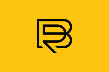 BR letter logo design on luxury background. RB monogram initials letter logo concept. BR icon design. RB elegant and Professional letter icon design on black background. B R RB BR - obrazy, fototapety, plakaty