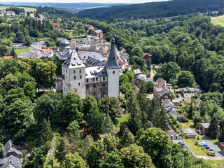 Fototapeta na wymiar Blick auf die Burg Mylau im Vogtland