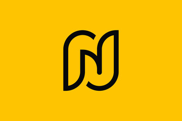 N letter logo design on luxury background. NN  monogram initials letter logo concept. NJ icon design. JN elegant and Professional letter icon design on black background. N NN NJ JN