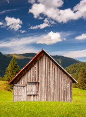Obraz premium Wooden shed in the Alps Bavaria Germany