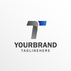 Logo letter T. white background. vector illustration. Alphabet logo design template