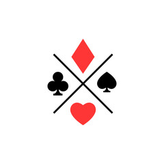 Card suit symbols iillustration on white background