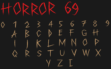 scary vector font 