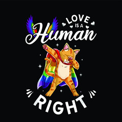cat love is a human right gay pride support lgbt bandana design vector illustration for use in design and print poster canvas