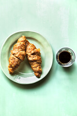 Croissant with Black Coffee 