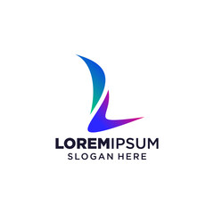Fototapeta premium Letter L logo vector illustration, Design inspiration. Colorful icons