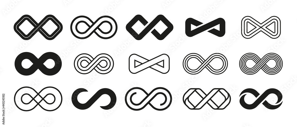 Poster loop symbol. mobius ribbon shape. abstract repetition and infinity sign. endless or eternity geometr